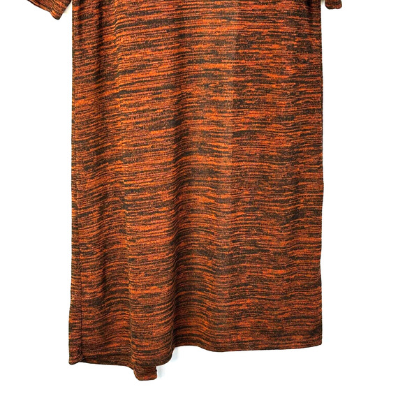 LulaRoe Long Cardigan Womens Medium Brown Black Open Front 3/4 Sleeve Ruffle - Picture 6 of 9